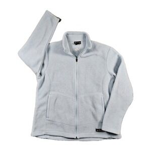 REI Womens Full Zip Fleece Jacket Light Blue Soft Outdoor Hiking